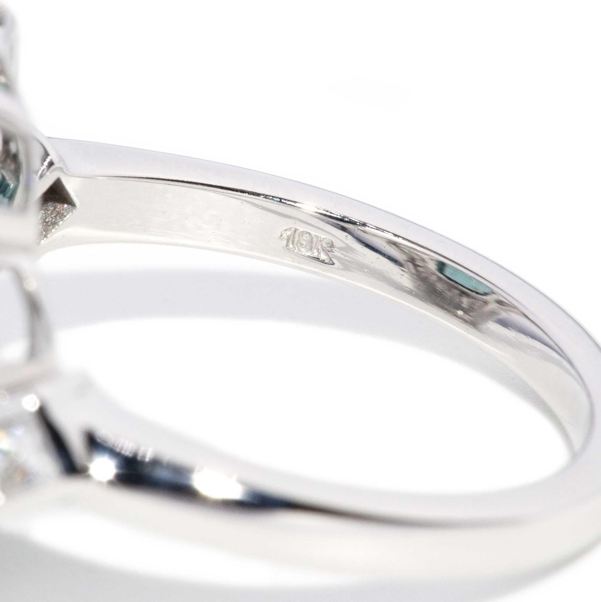 Keita 2.66ct Teal Tourmaline & Diamond Ring 18ct White Gold