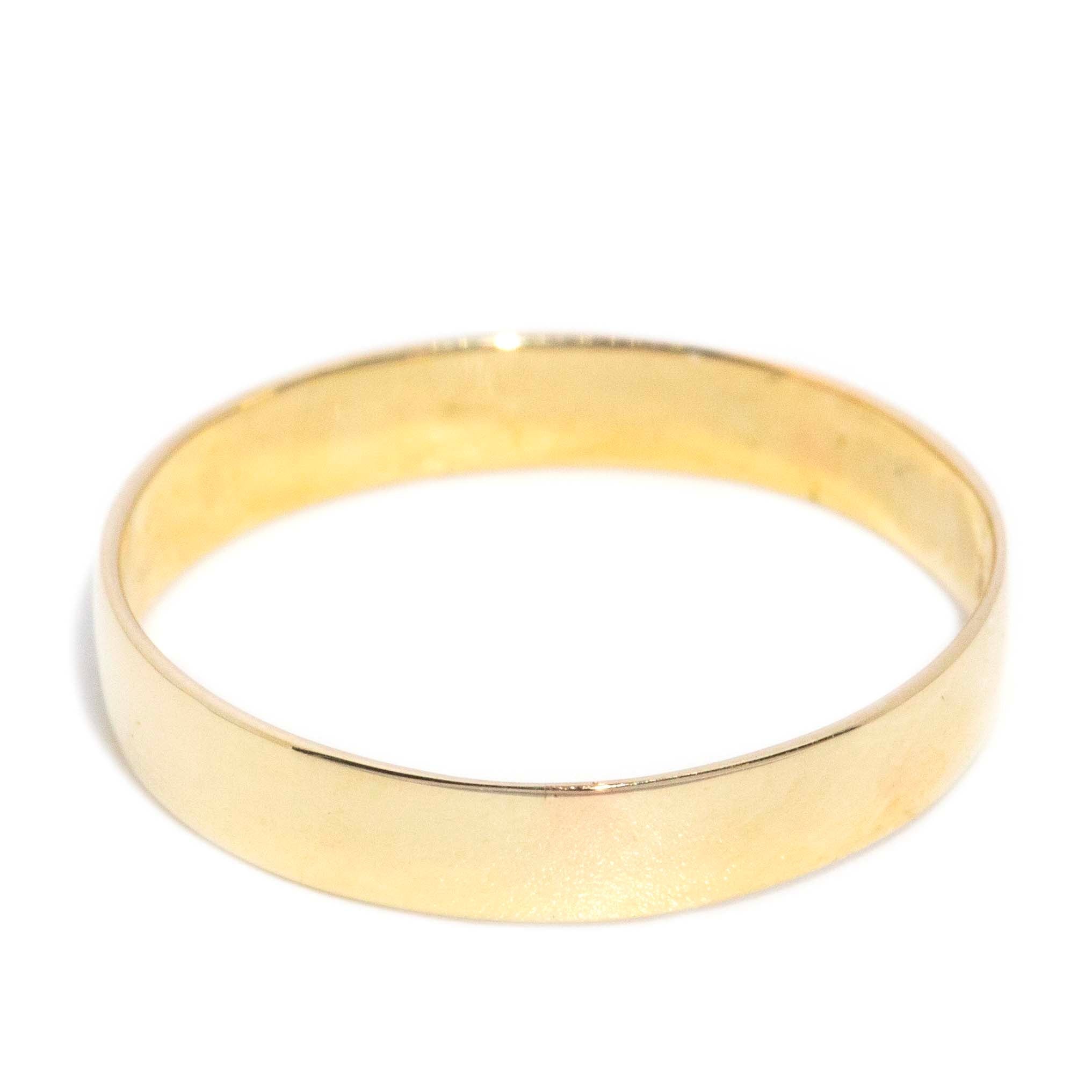 Kelly 1930s Polished Gold Wedding Band 12ct Gold Rings Imperial Jewellery 