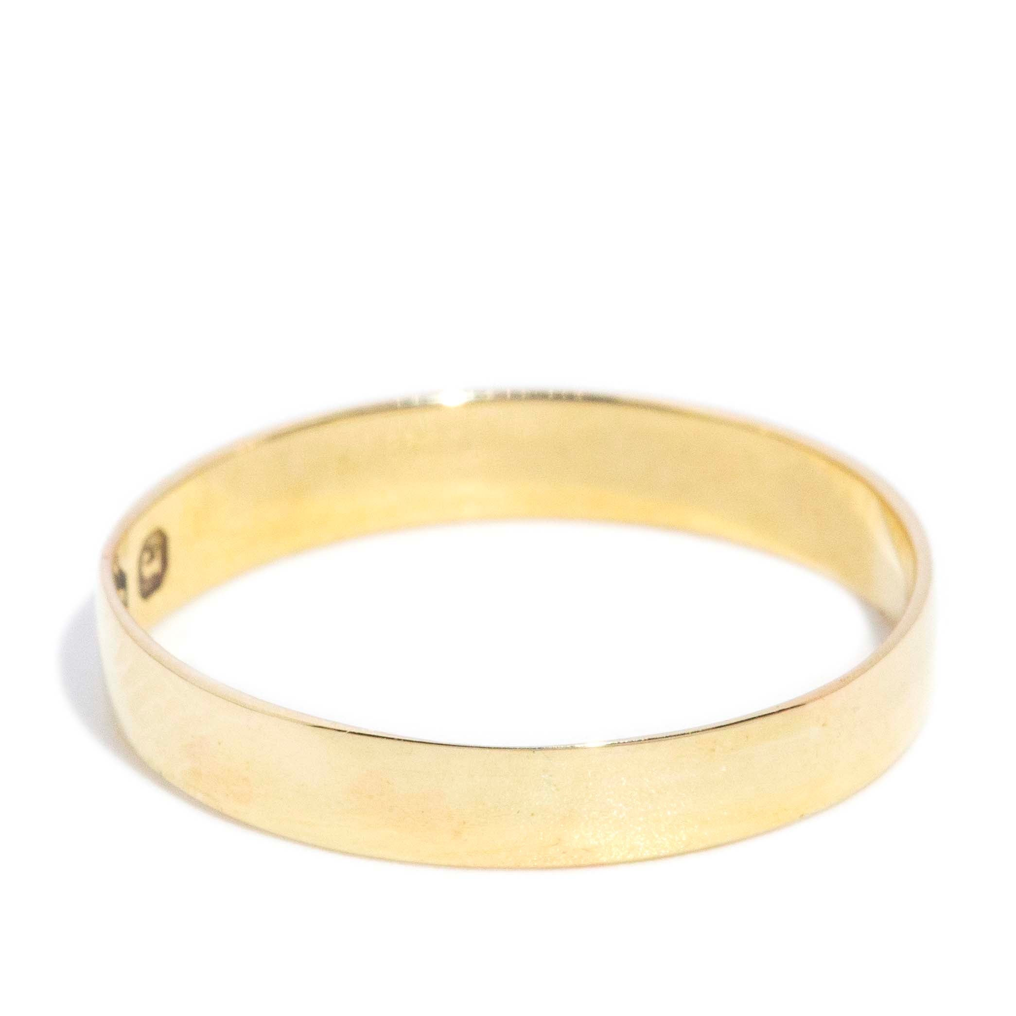 Kelly 1930s Polished Gold Wedding Band 12ct Gold Rings Imperial Jewellery 