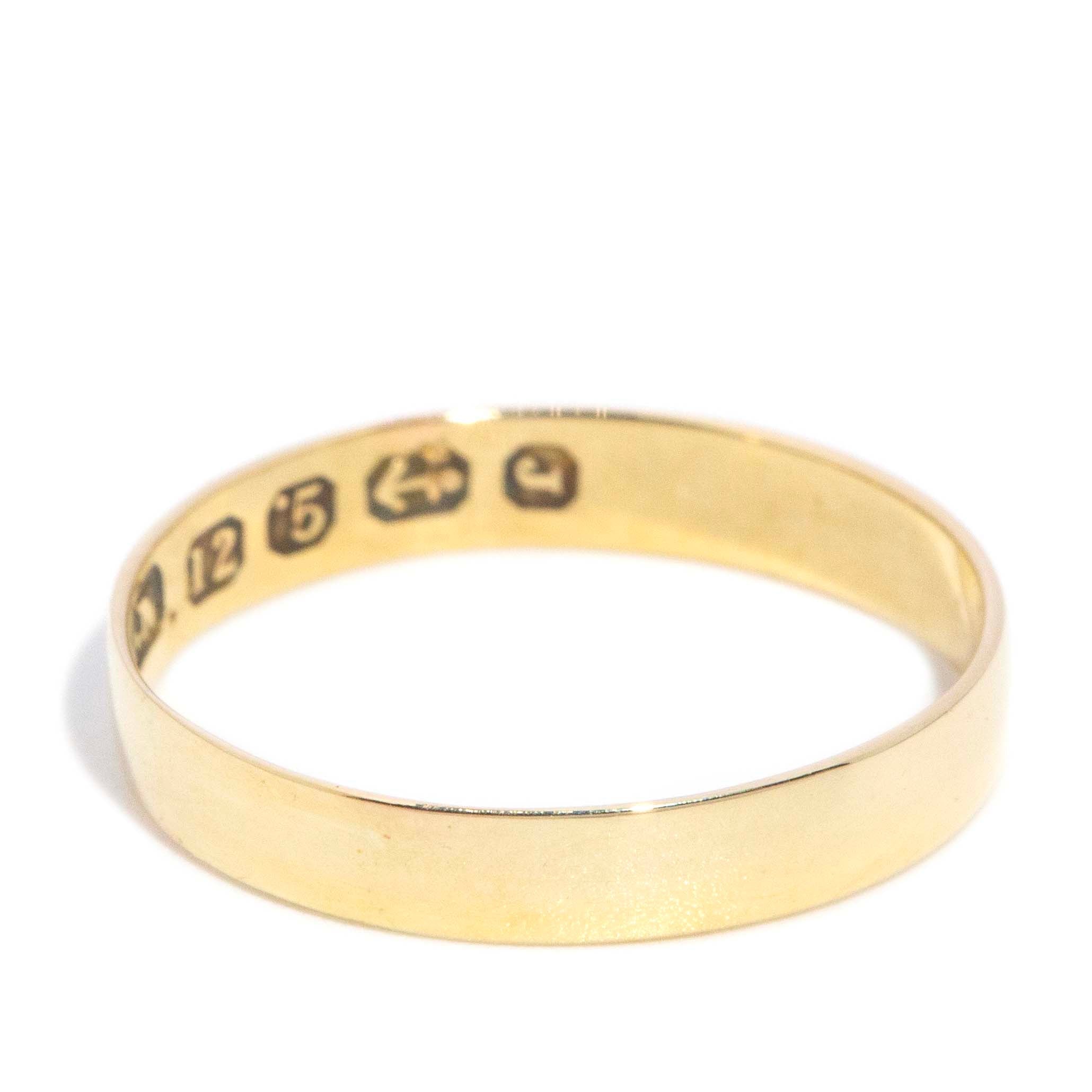 Kelly 1930s Polished Gold Wedding Band 12ct Gold Rings Imperial Jewellery 