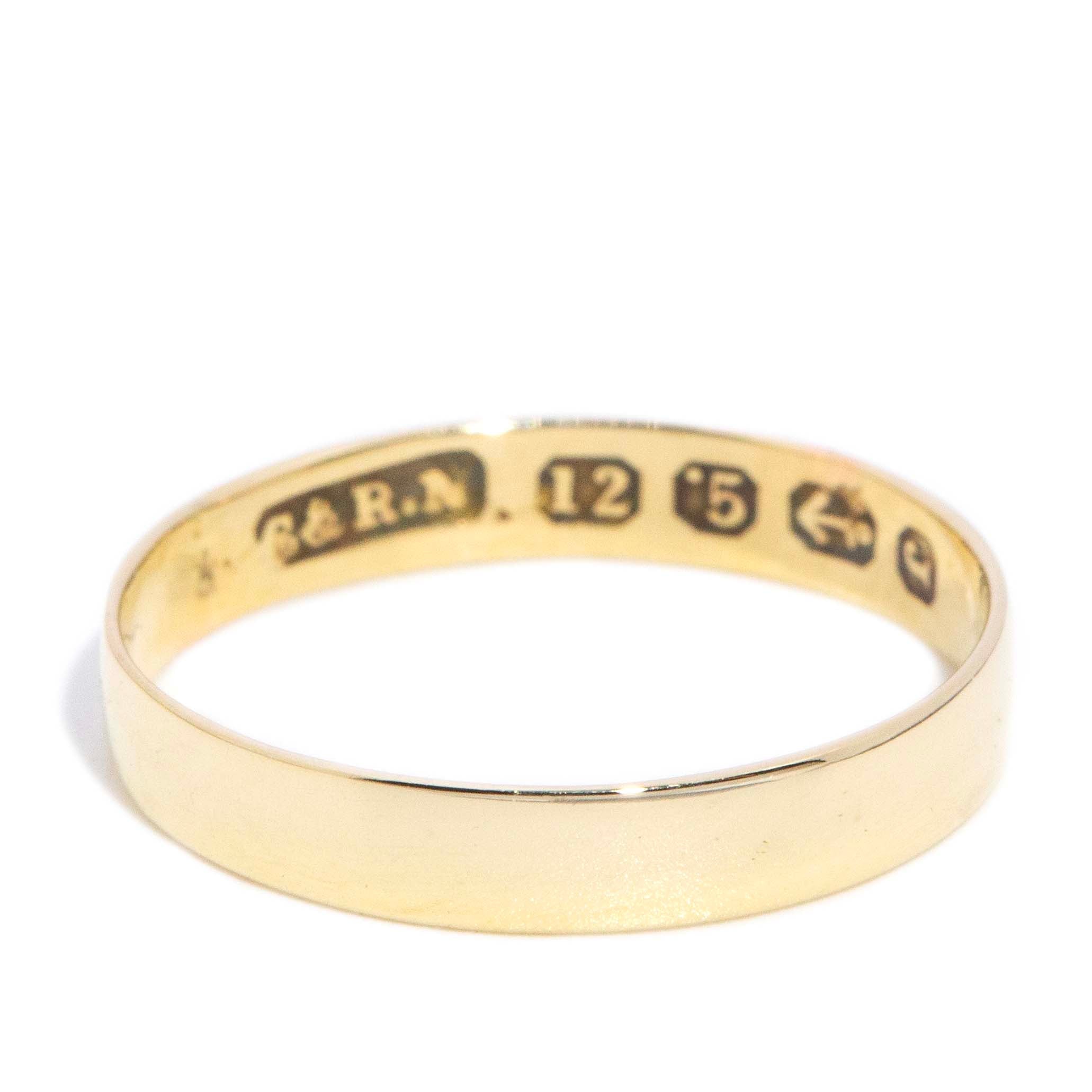 Kelly 1930s Polished Gold Wedding Band 12ct Gold Rings Imperial Jewellery 