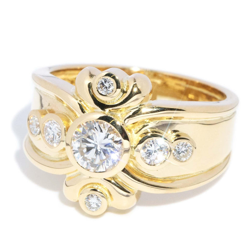 Vintage Circa 1990s Diamond Cluster Ring 18 Carat Gold