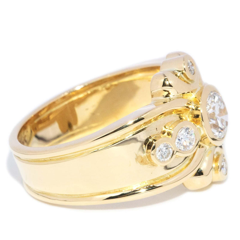 Vintage Circa 1990s Diamond Cluster Ring 18 Carat Gold