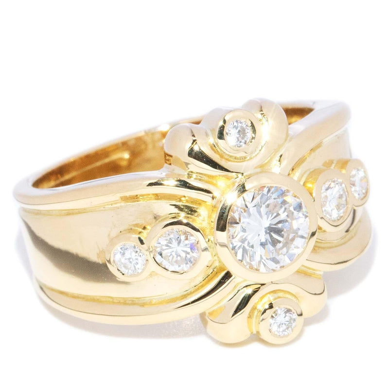 Vintage Circa 1990s Diamond Cluster Ring 18 Carat Gold