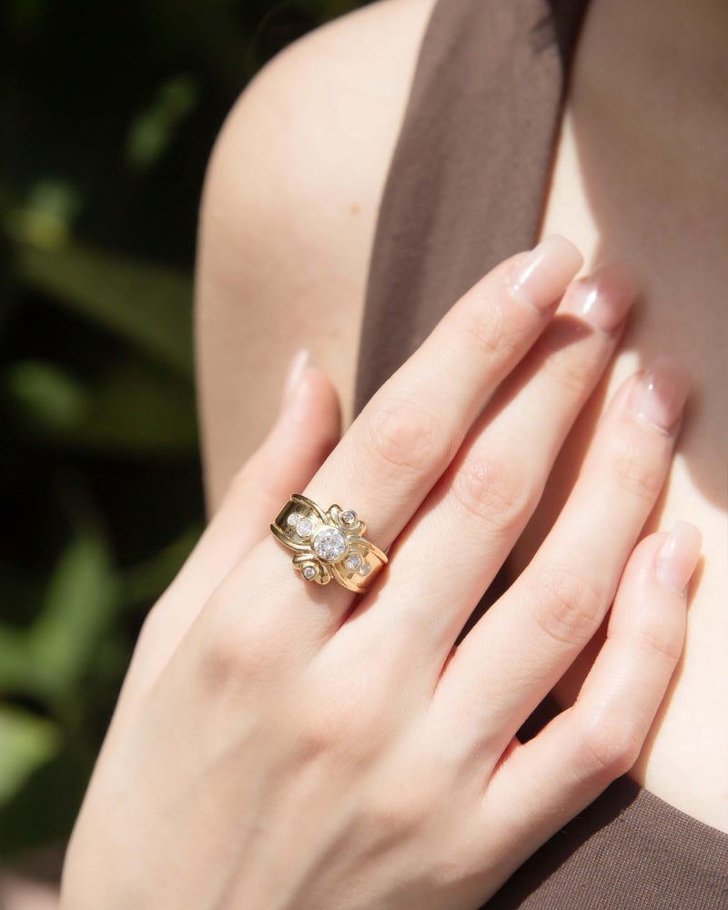 Vintage Circa 1990s Diamond Cluster Ring 18 Carat Gold