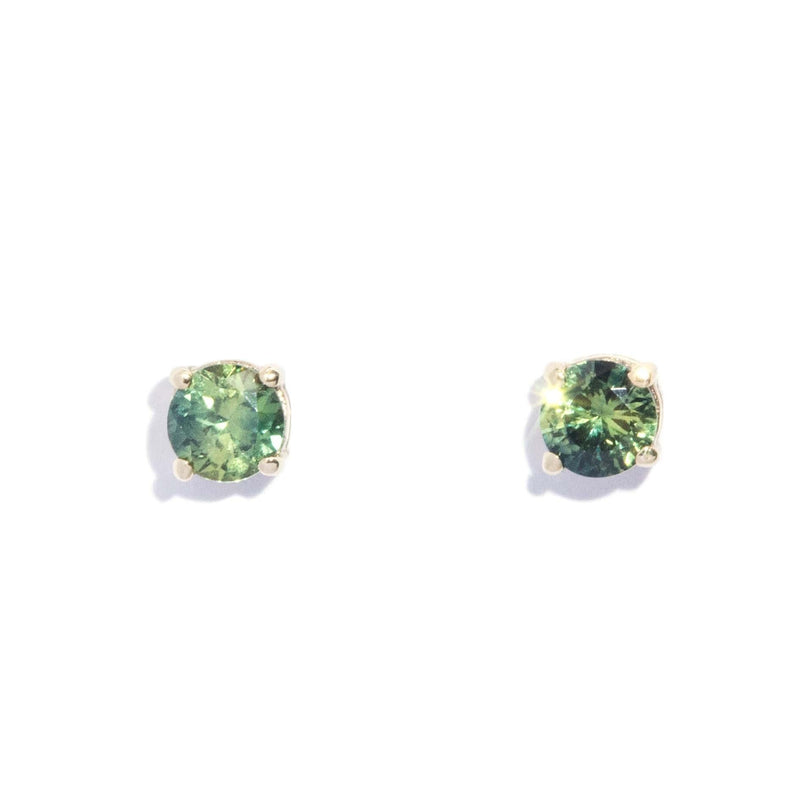 Vintage Circa 1990s Parti Sapphire Studs 9 Carat Yellow Gold