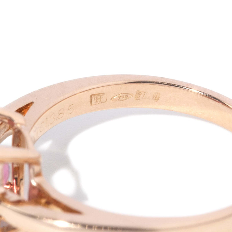 Contemporary Rubellite Tourmaline & Diamond Ring 18 Carat Rose Gold