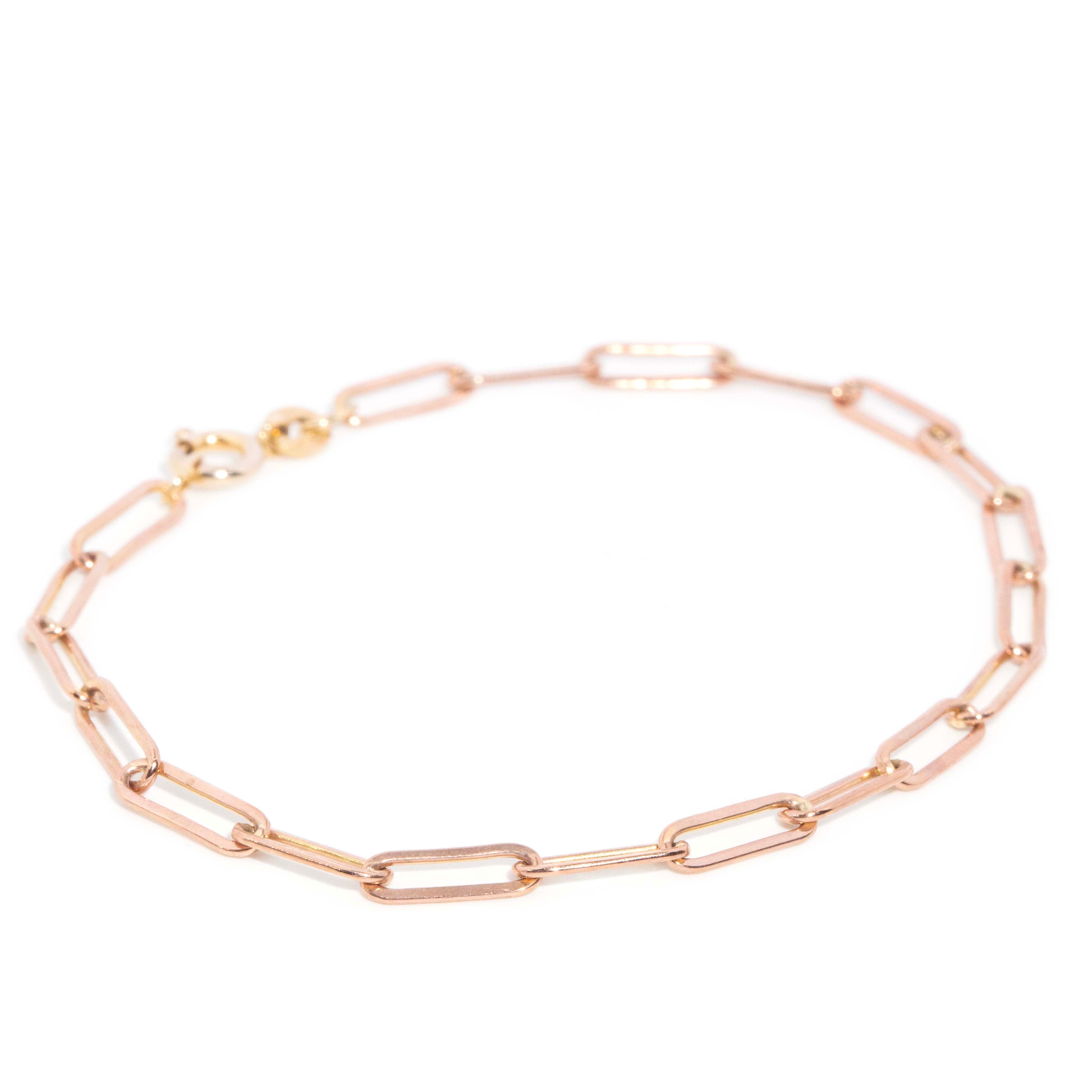 Kinsley Paperclip Link Bracelet 9ct Rose Gold Bracelets/Bangles Imperial Jewellery 