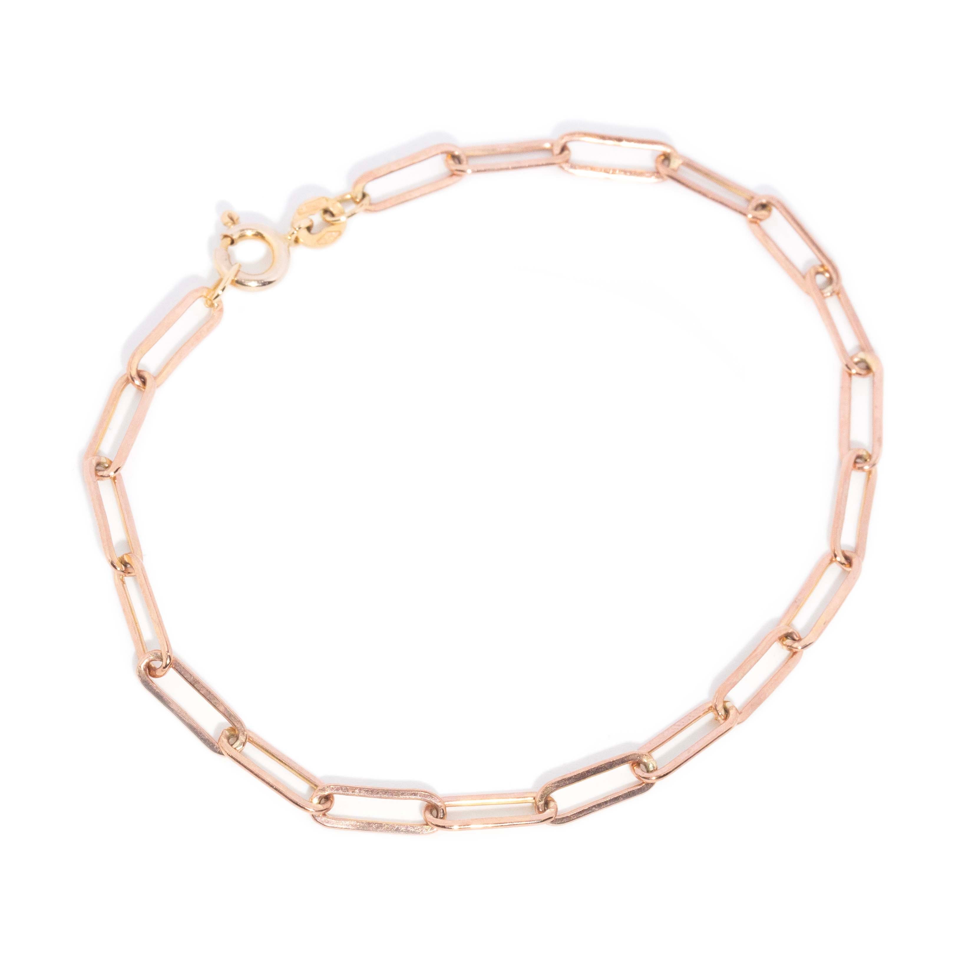 Kinsley Paperclip Link Bracelet 9ct Rose Gold Bracelets/Bangles Imperial Jewellery 