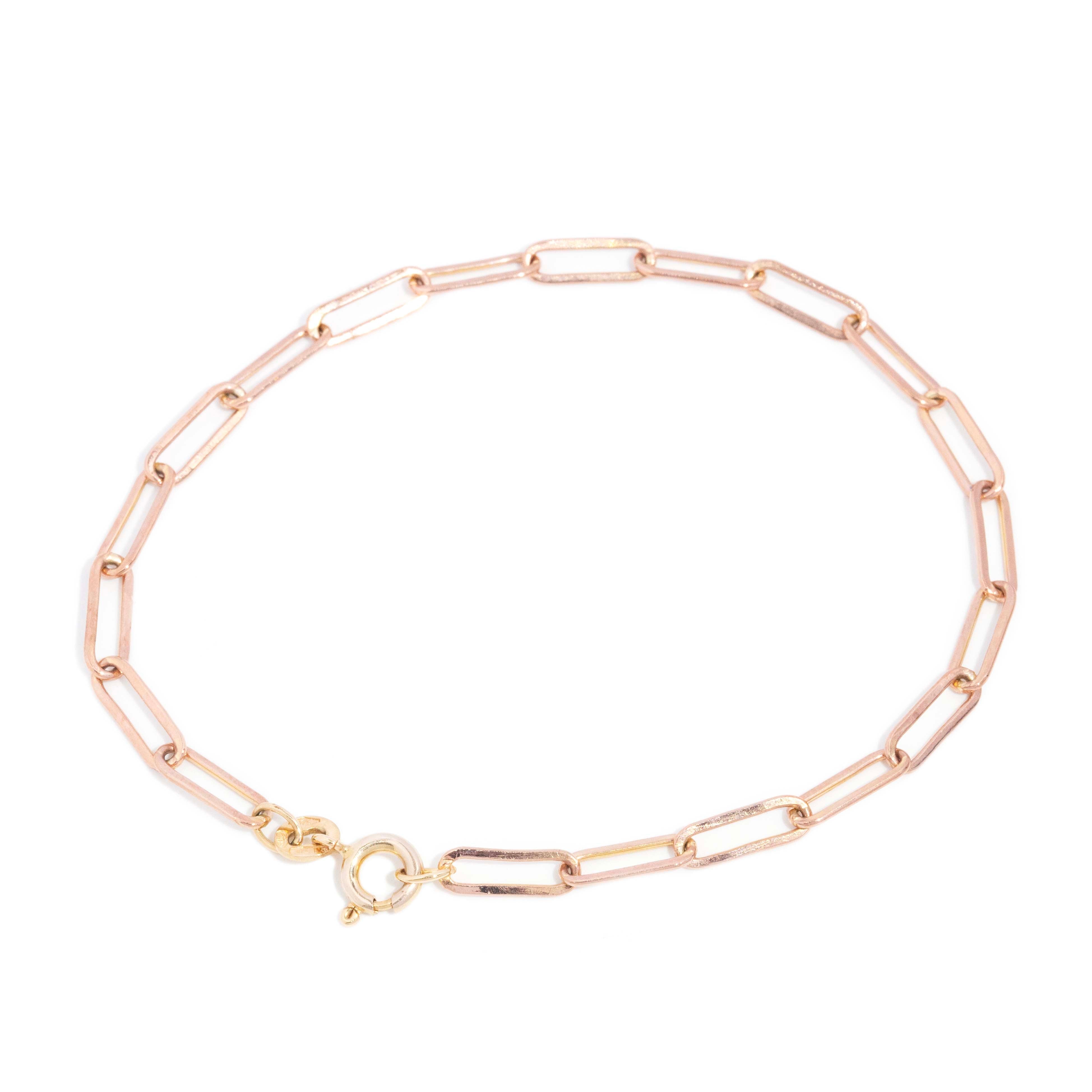 Kinsley Paperclip Link Bracelet 9ct Rose Gold Bracelets/Bangles Imperial Jewellery 
