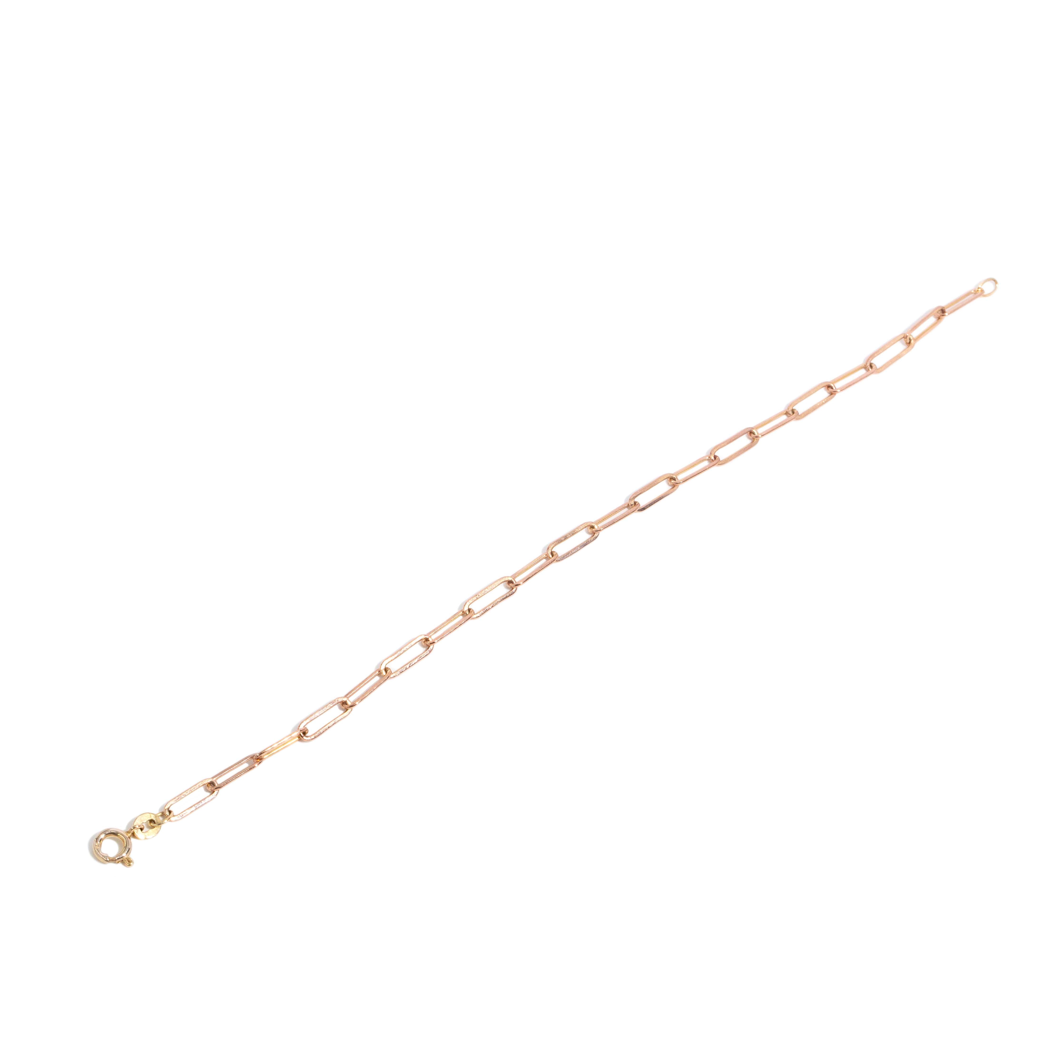 Kinsley Paperclip Link Bracelet 9ct Rose Gold Bracelets/Bangles Imperial Jewellery 