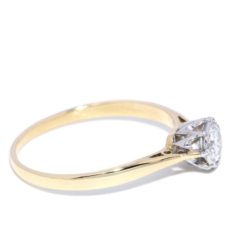 Vintage Circa 1950s Diamond Solitaire Ring 18 Carat Gold