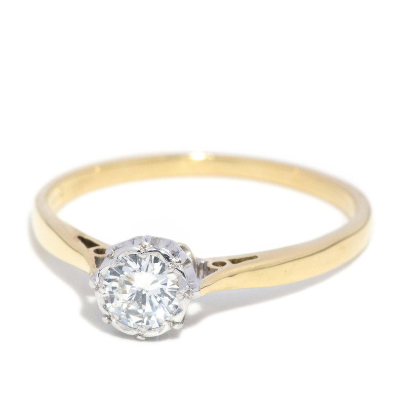 Vintage Circa 1950s Diamond Solitaire Ring 18 Carat Gold
