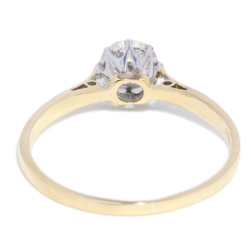 Vintage Circa 1950s Diamond Solitaire Ring 18 Carat Gold