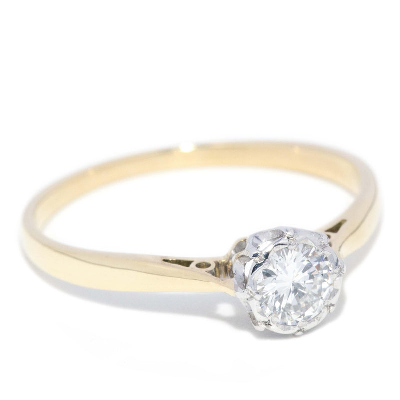 Vintage Circa 1950s Diamond Solitaire Ring 18 Carat Gold