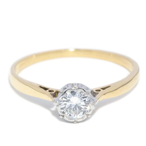 Vintage Circa 1950s Diamond Solitaire Ring 18 Carat Gold