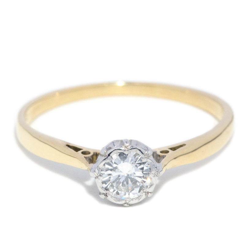 Vintage Circa 1950s Diamond Solitaire Ring 18 Carat Gold