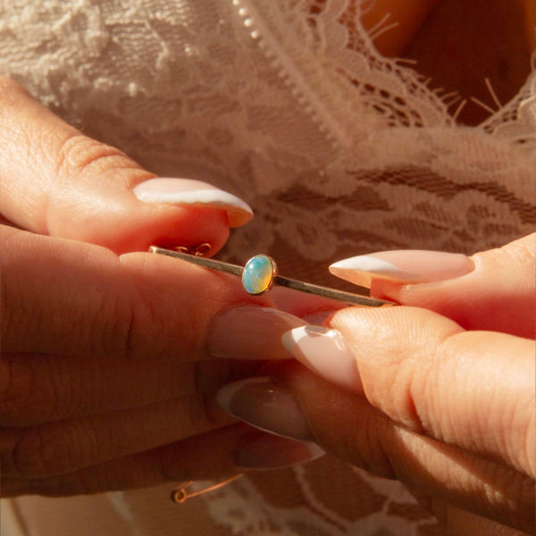 Kylie 1930s Opal Bar Brooch 15ct Gold Brooches Imperial Jewellery 