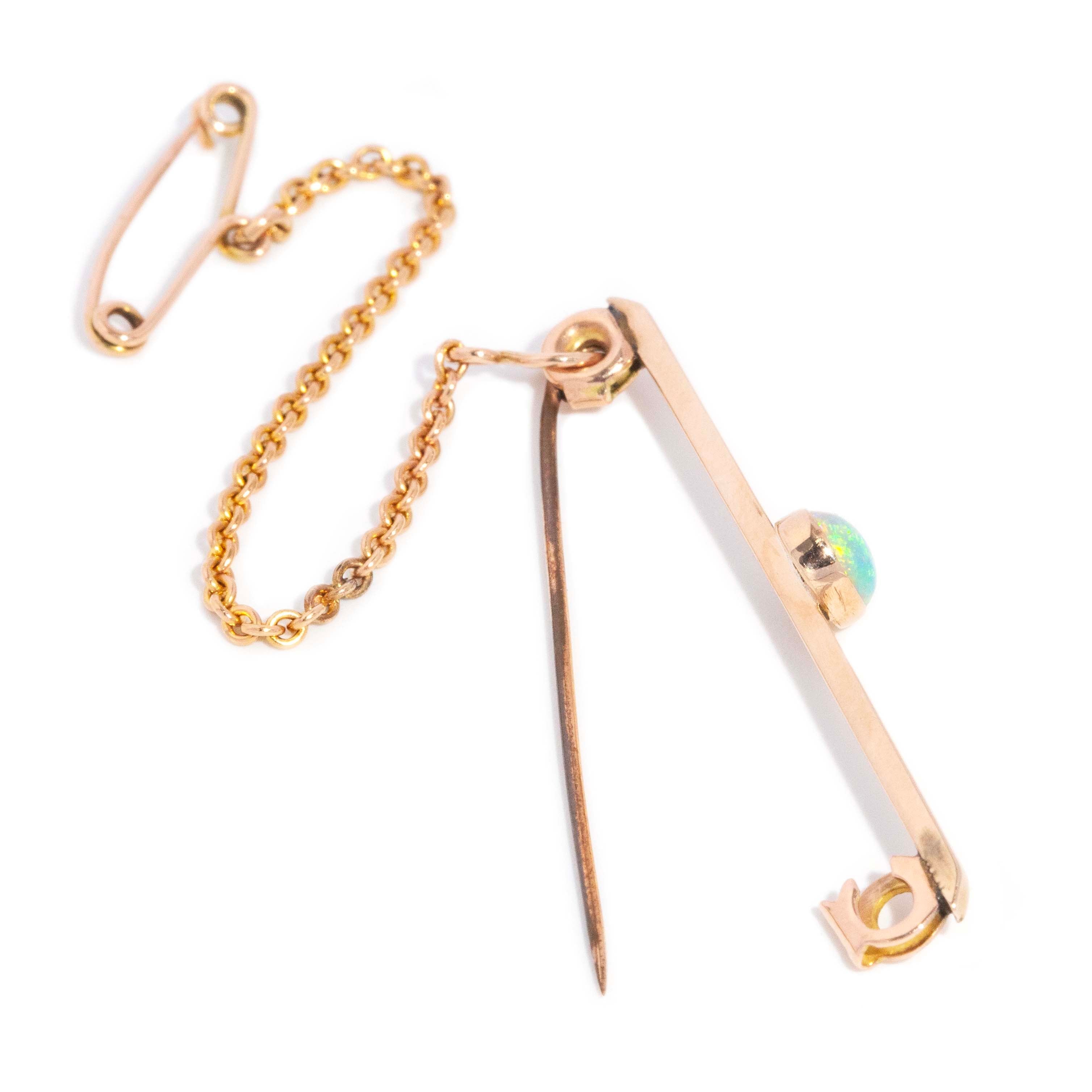Kylie 1930s Opal Bar Brooch 15ct Gold Brooches Imperial Jewellery 