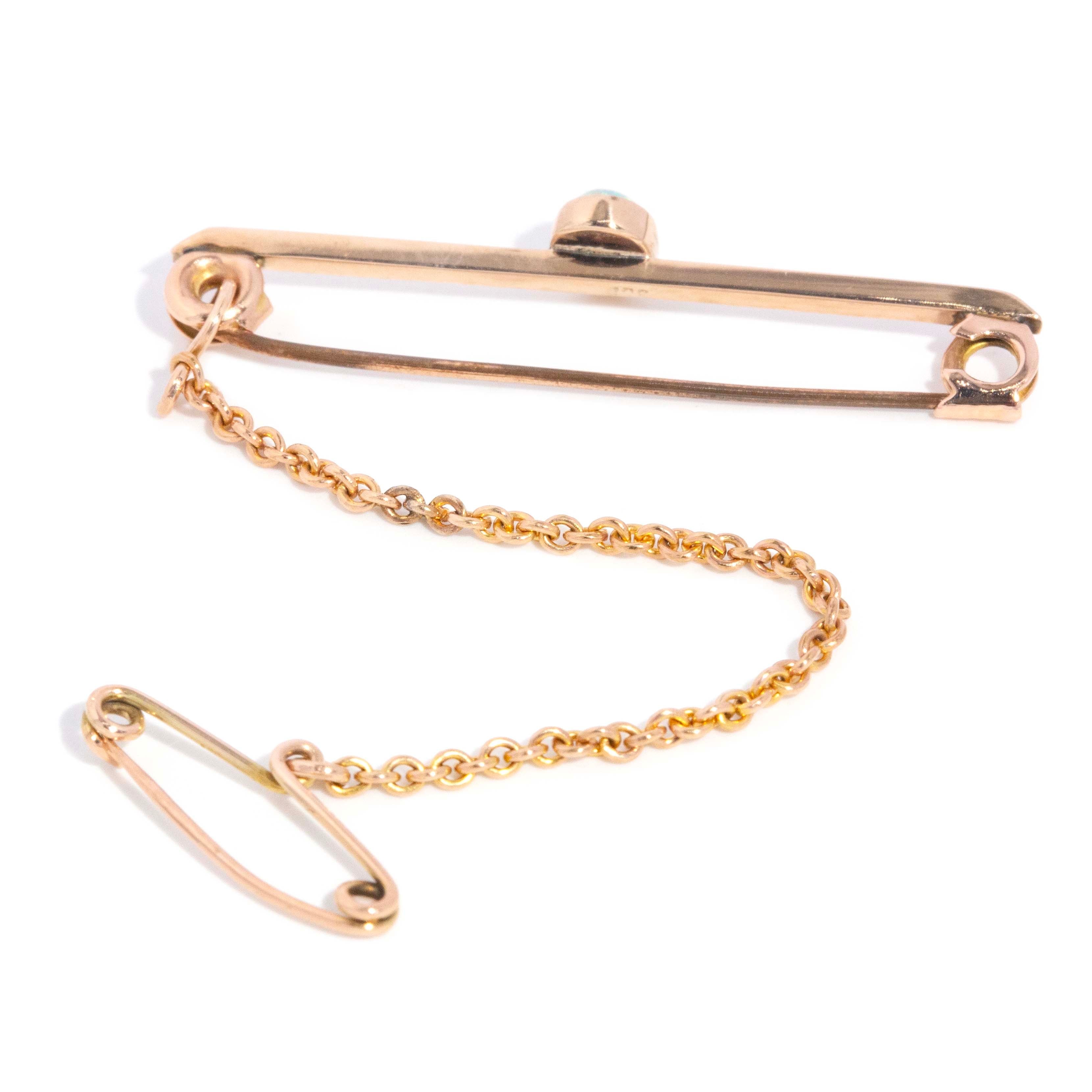 Kylie 1930s Opal Bar Brooch 15ct Gold Brooches Imperial Jewellery 