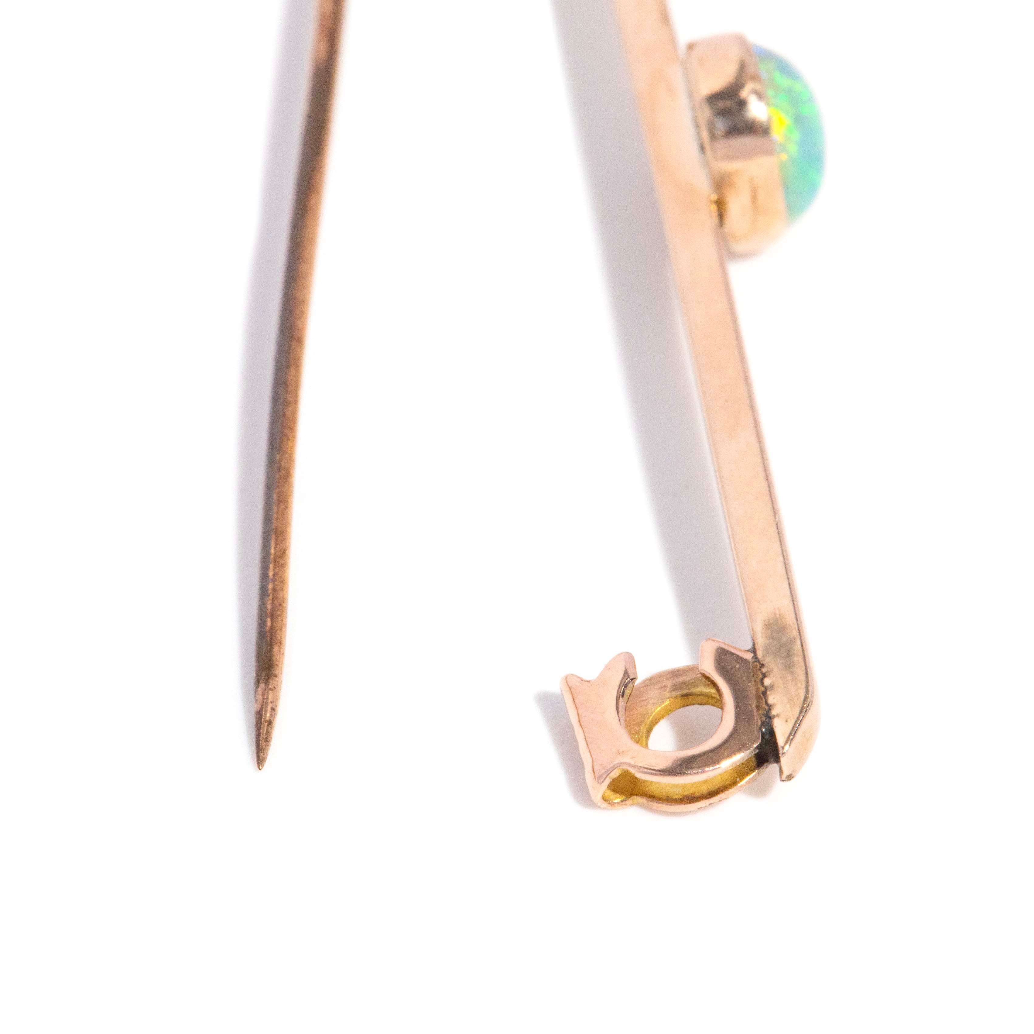 Kylie 1930s Opal Bar Brooch 15ct Gold Brooches Imperial Jewellery 