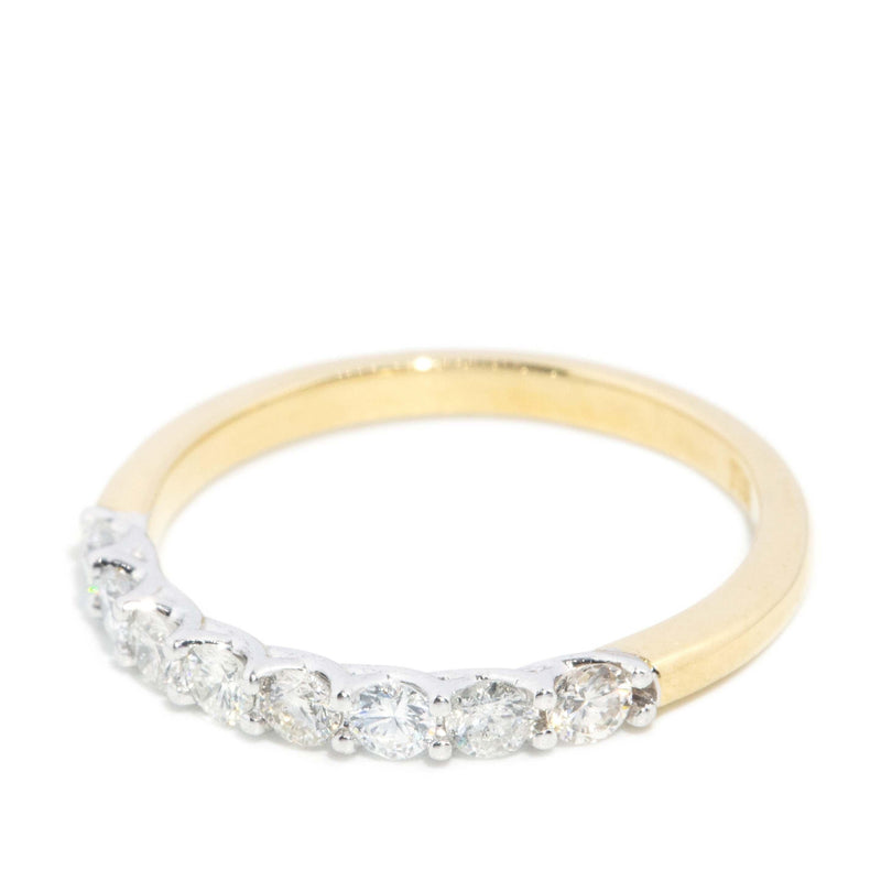 Contemporary 0.88 Carat Diamond Eternity Stacking Ring 18 Carat Yellow Gold