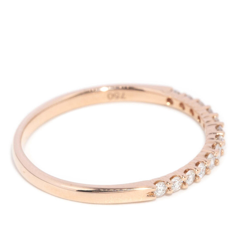 Contemporary Diamond Half Eternity Ring 18 Carat Rose Gold
