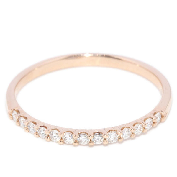 Contemporary Diamond Half Eternity Ring 18 Carat Rose Gold