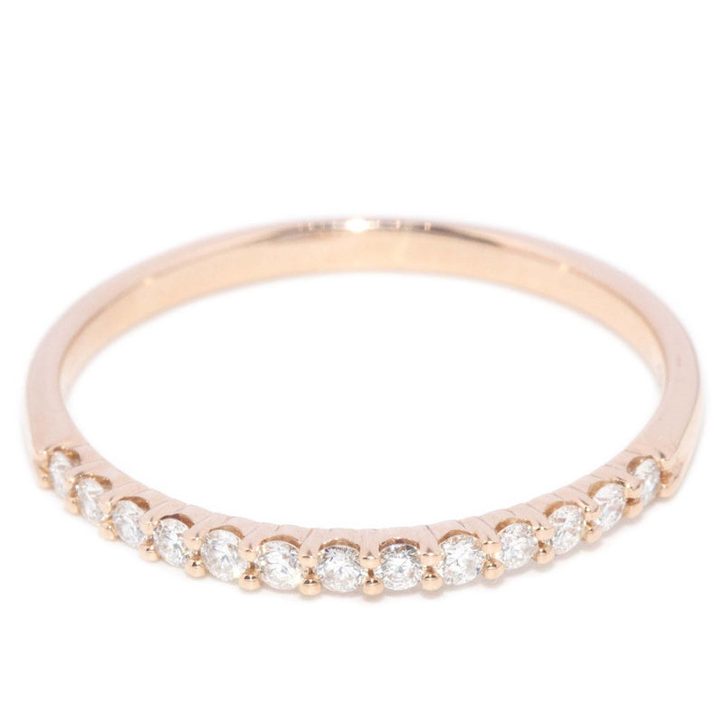 Contemporary Diamond Half Eternity Ring 18 Carat Rose Gold