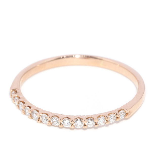 Contemporary Diamond Half Eternity Ring 18 Carat Rose Gold