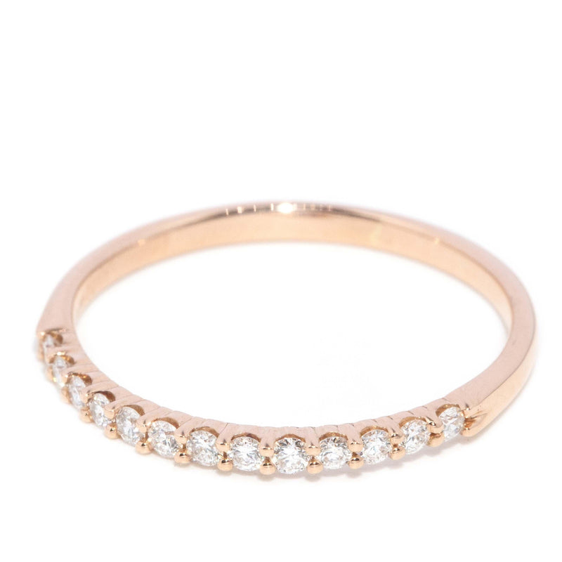 Contemporary Diamond Half Eternity Ring 18 Carat Rose Gold
