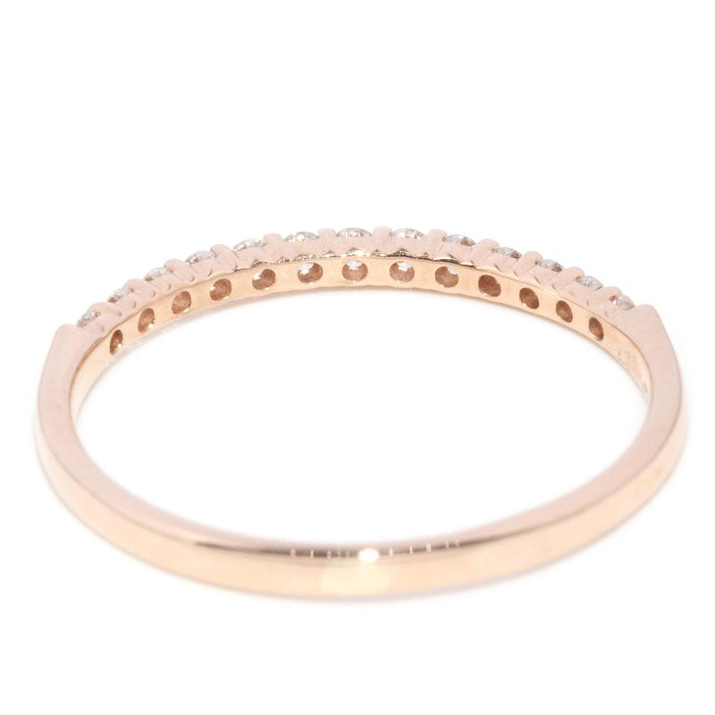 Contemporary Diamond Half Eternity Ring 18 Carat Rose Gold