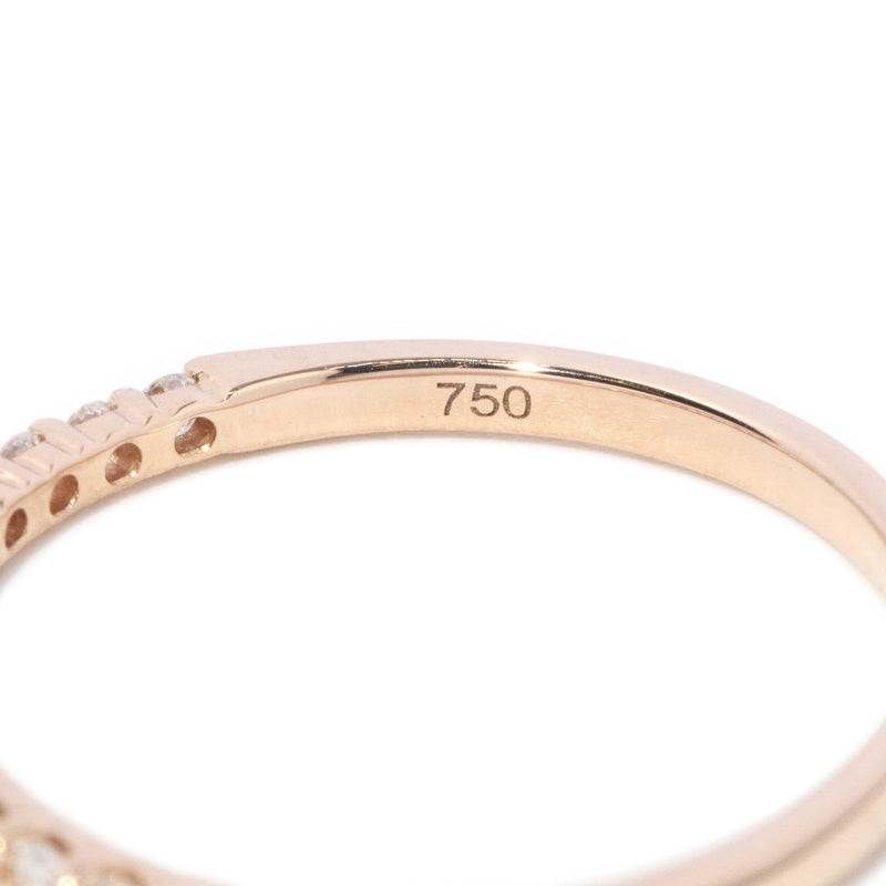 Contemporary Diamond Half Eternity Ring 18 Carat Rose Gold
