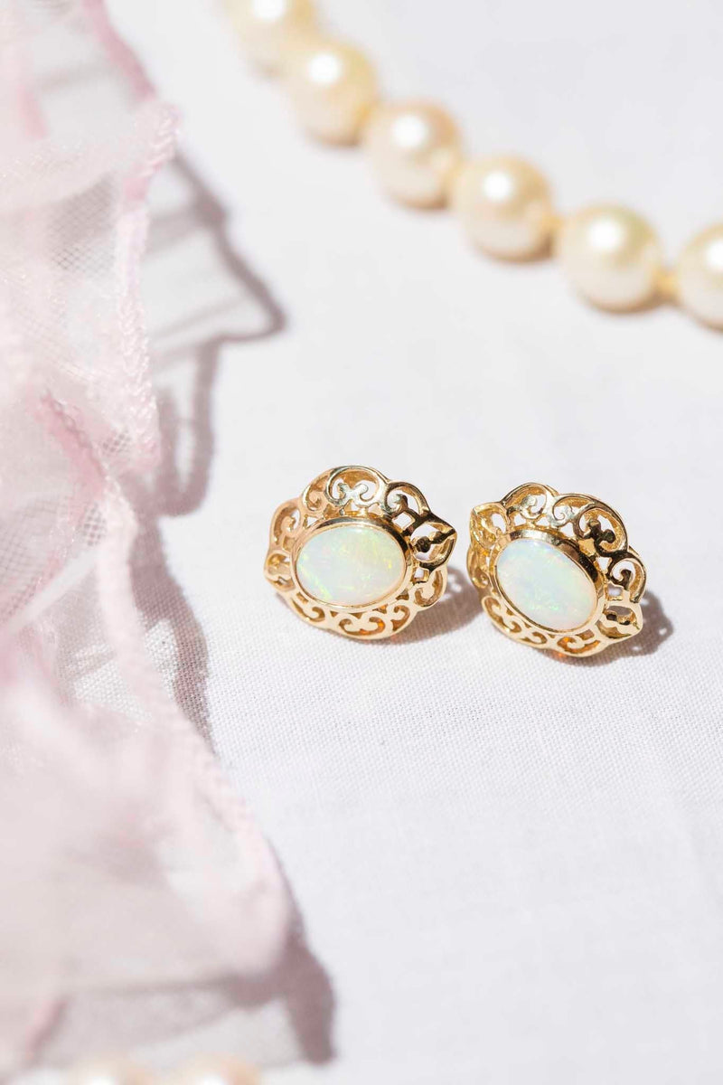 Lana Solid Australian Opal 9ct Gold Earrings Earrings Imperial Jewellery 