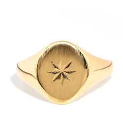 Lars 1964 Oval Star Signet Ring 9ct Gold Rings Imperial Jewellery Imperial Jewellery - Hamilton 