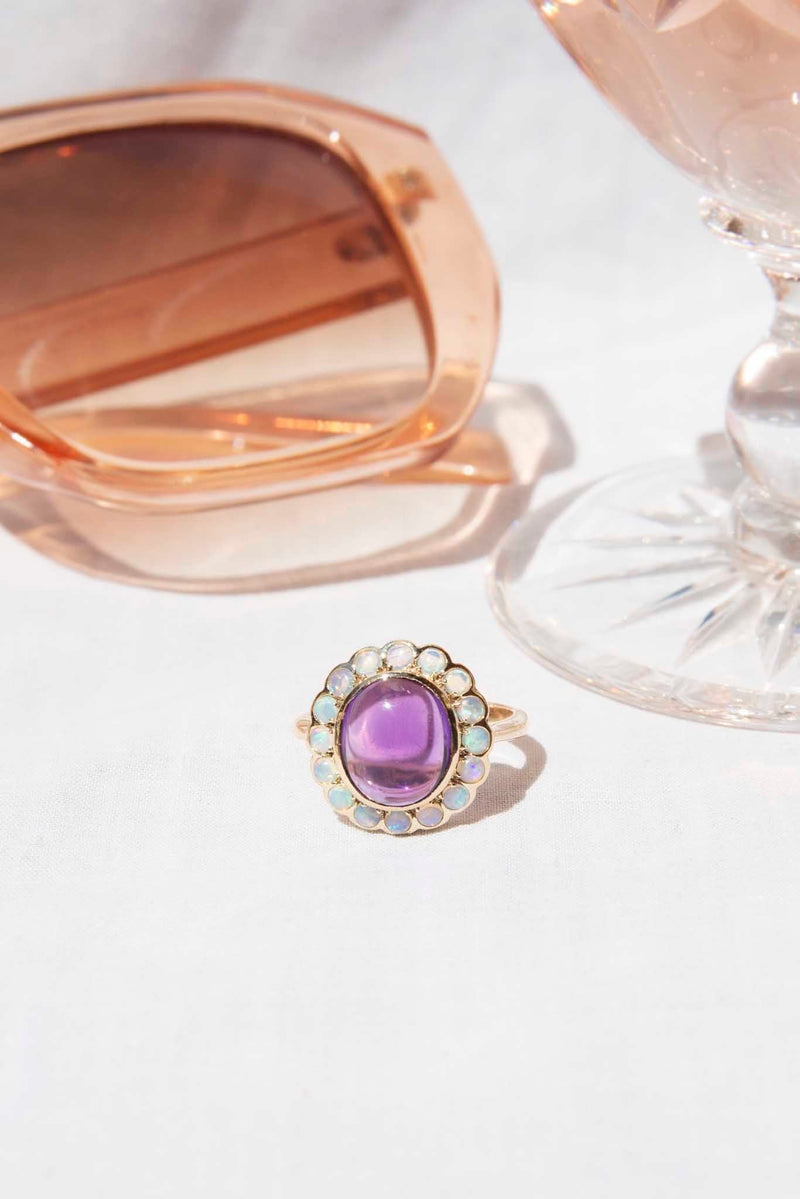 Lauren Amethyst & Opal Ring 9ct Gold Rings Imperial Jewellery 