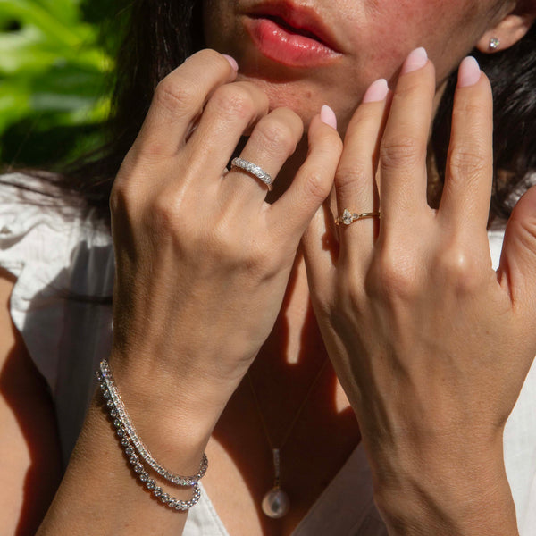 Leanna Diamond Half Eternity Ring 18K White Gold Rings Imperial Jewellery 