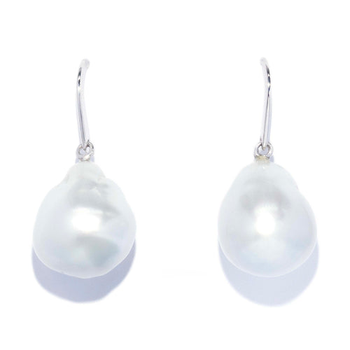 Leocadia South Sea Pearl Drop Earrings 18K White Gold