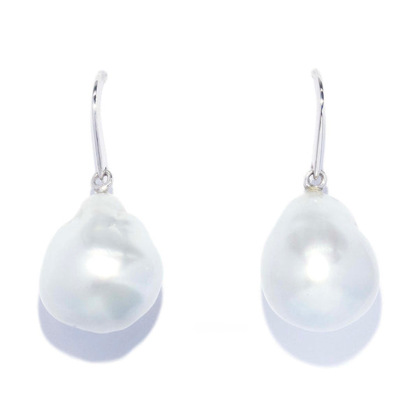 Leocadia South Sea Pearl Drop Earrings 18ct White Gold Earrings Imperial Jewellery 