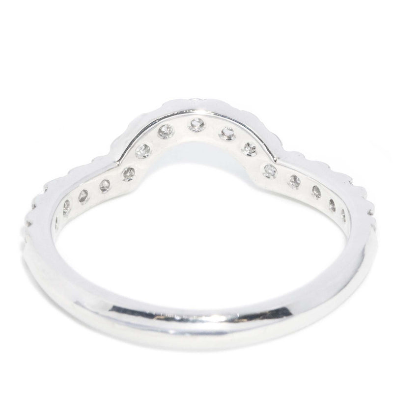 Vintage Circa 1990s Diamond Curved Band 18 Carat White Gold