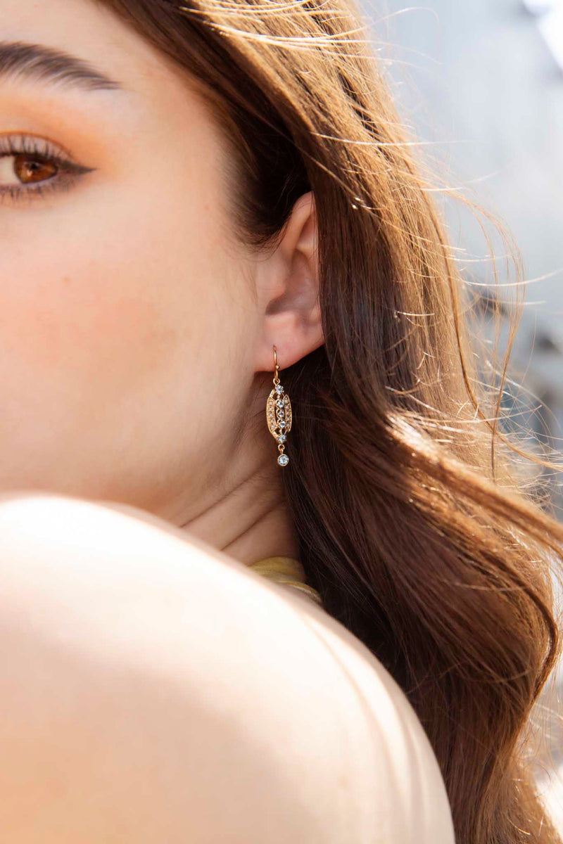 Aquamarine and pearl earrings sale