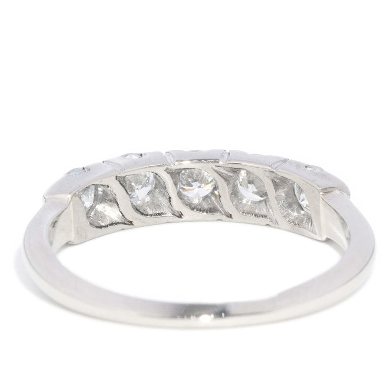 Vintage Circa 1950s Diamond Half Eternity Ring 18 Carat White Gold