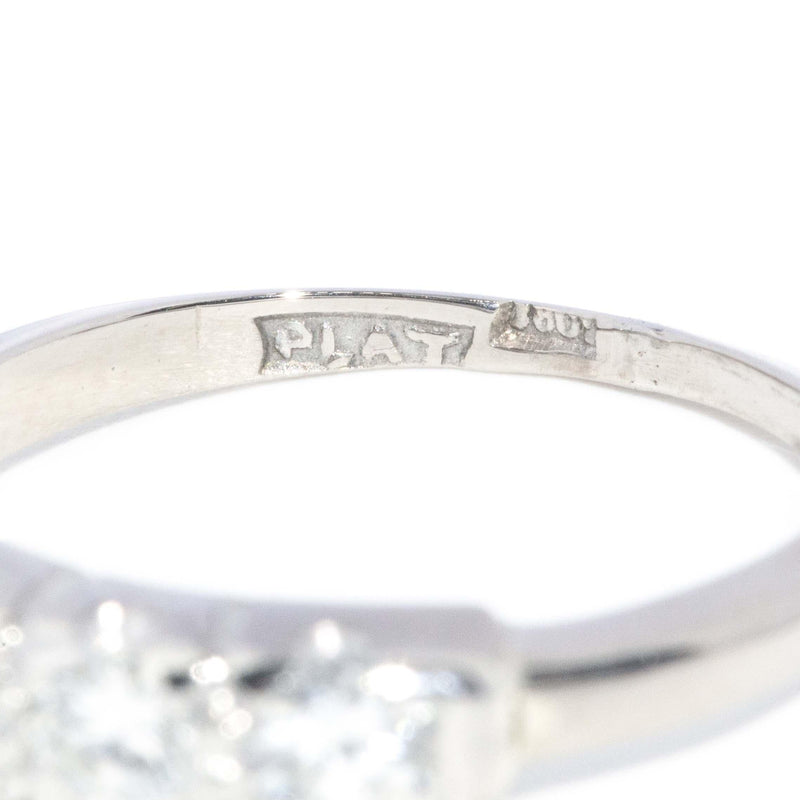 Vintage Circa 1950s Diamond Half Eternity Ring 18 Carat White Gold