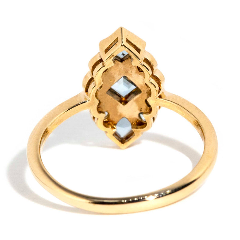 Louise Aquamarine Cluster Ring 9 Carat Gold* DRAFT Rings Imperial Jewellery 