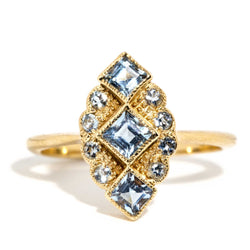 Louise Aquamarine Cluster Ring 9 Carat Gold* DRAFT Rings Imperial Jewellery Imperial Jewellery - Hamilton 