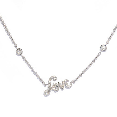 Lovelene Diamond Love Necklet 14K White Gold 0.25ct TDW