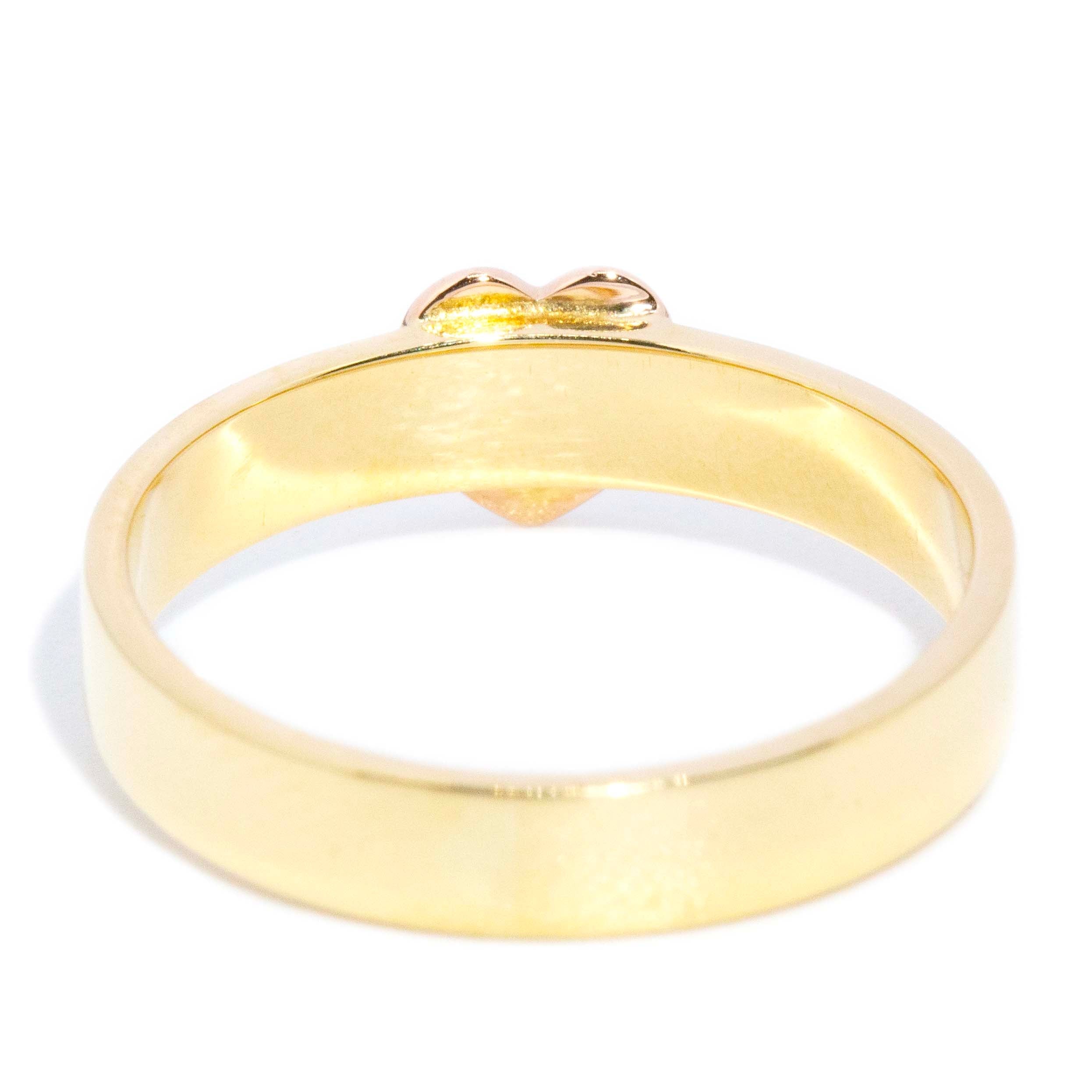 Lovelene Vintage Heart Band 18ct Rose & Yellow Gold Rings Imperial Jewellery 