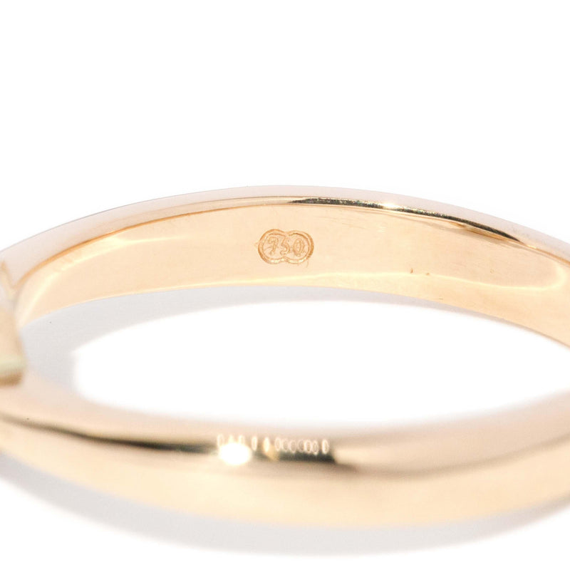 Contemporary Emerald Cut Diamond Solitaire Ring 18 Carat Gold