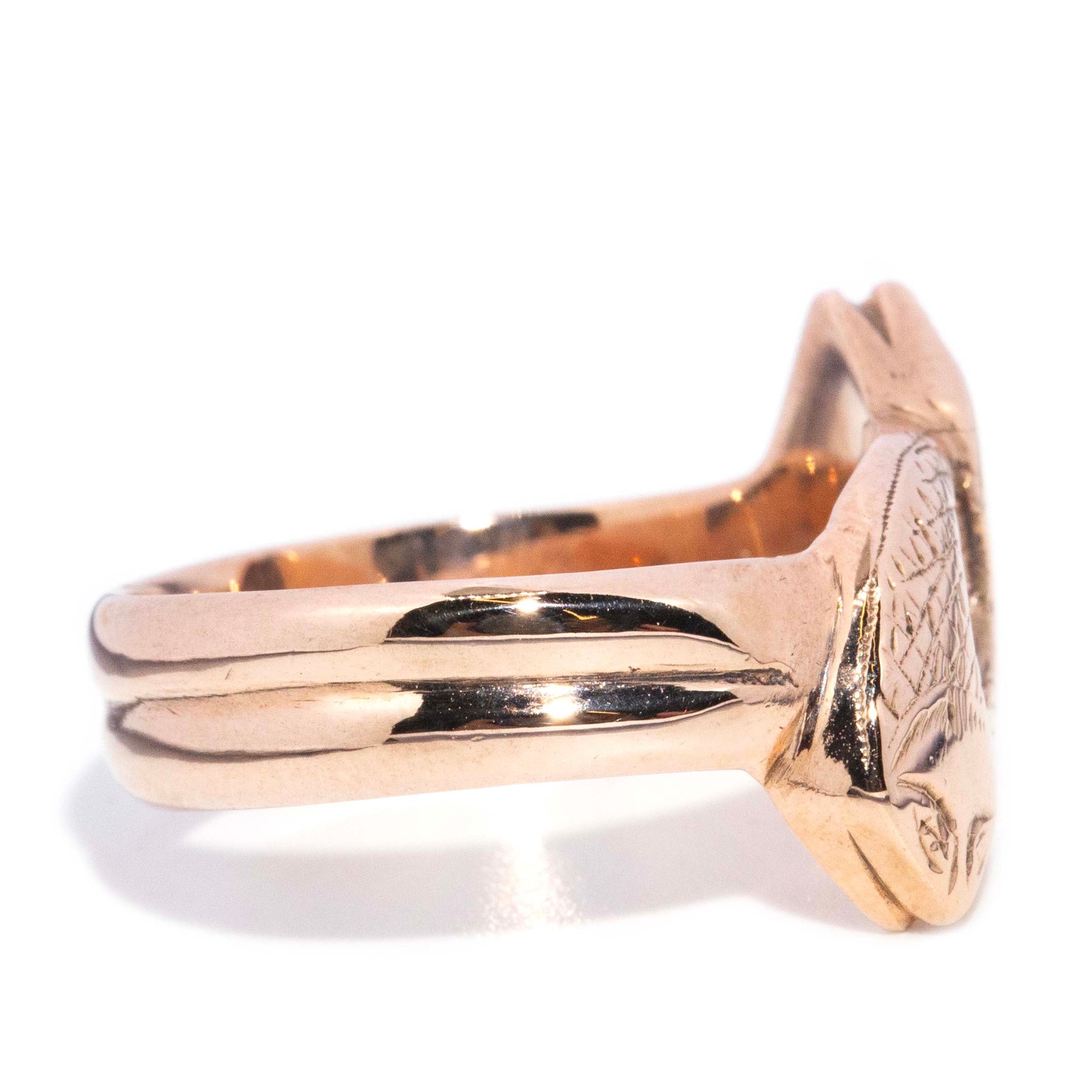 Lucius 1940s Double Snake Ring 9ct Rose Gold Rings Imperial Jewellery 