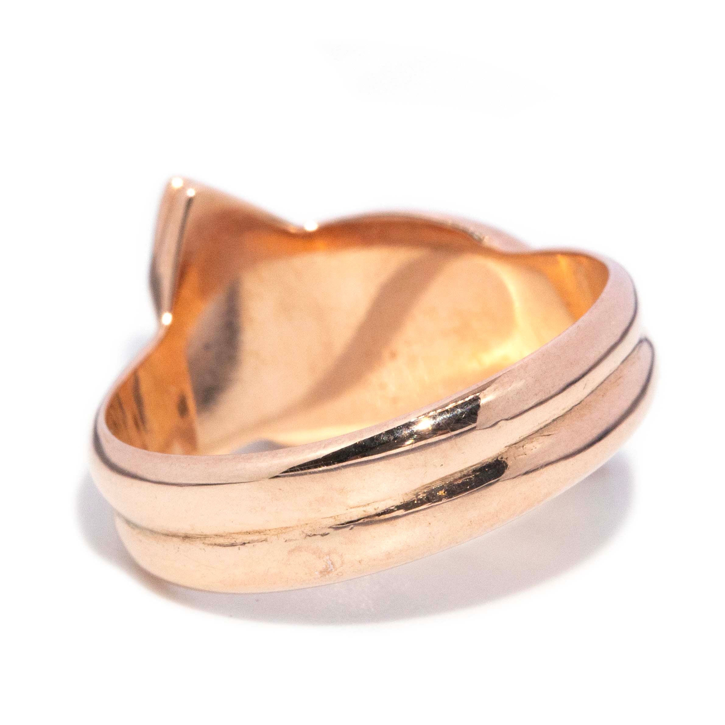 Lucius 1940s Double Snake Ring 9ct Rose Gold Rings Imperial Jewellery 